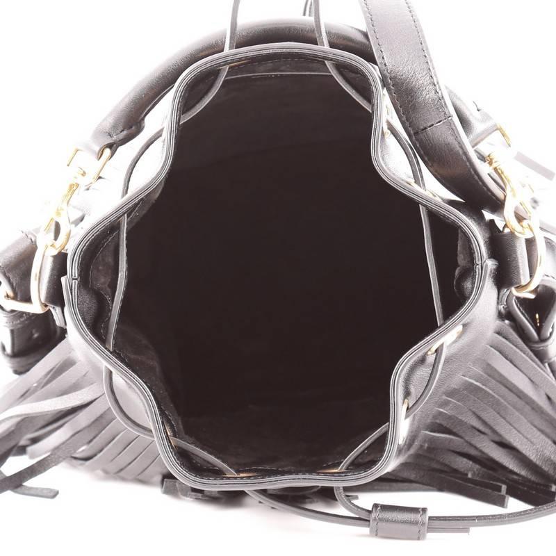 Women's or Men's Saint Laurent Fringe Emmanuelle Bucket Bag Leather Small