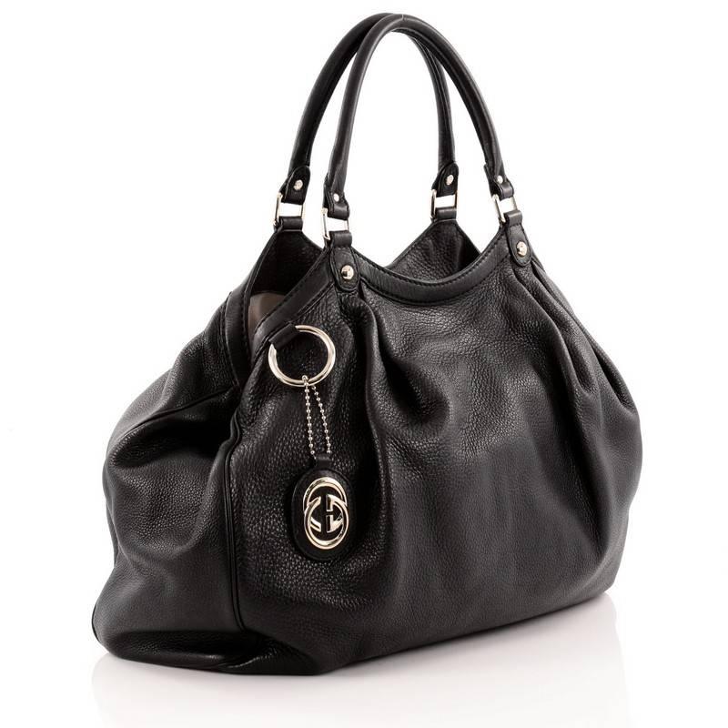 Black Gucci Sukey Tote Leather Large