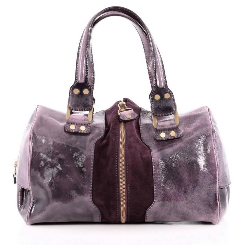 Gray Jimmy Choo Marla Bag Patent Leather and Suede