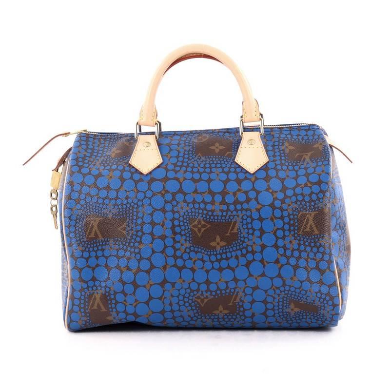 Louis Vuitton Speedy Handbag Limited Edition Kusama Monogram Town Canvas 30 In Good Condition In NY, NY