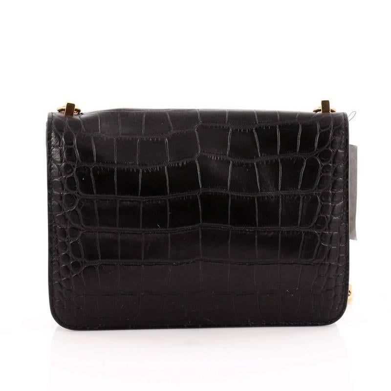 Women's Alexander McQueen Legend Chain Shoulder Bag Crocodile Embossed Leather