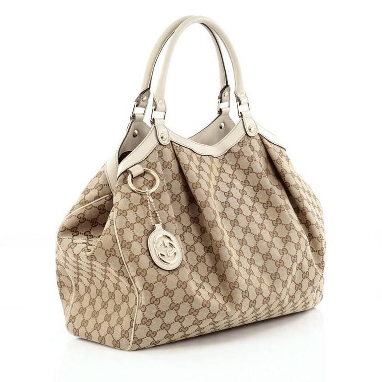 Gucci Sukey Tote Gg Canvas Large At 1stdibs Brown Gucci Sukey Tote Gg Canvas Large For