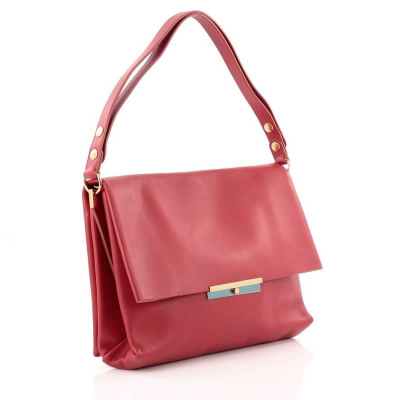 Pink Celine Blade Shoulder Bag Leather