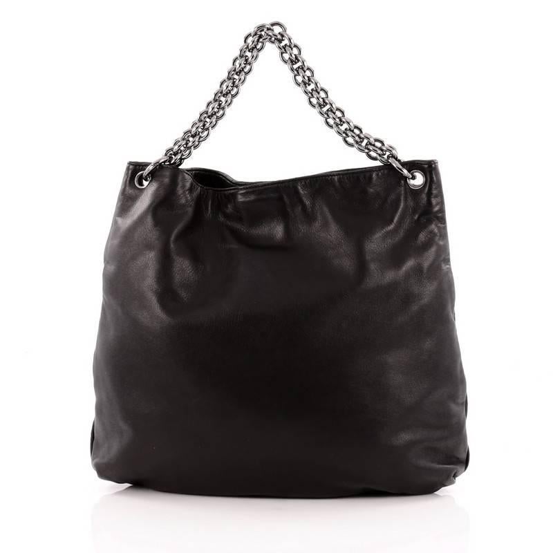 Chanel Soft and Chain Hobo Leather Large In Good Condition In NY, NY