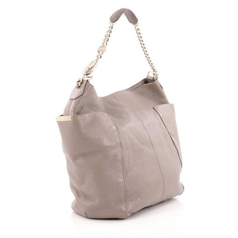 Brown Jimmy Choo Anna Tote Leather