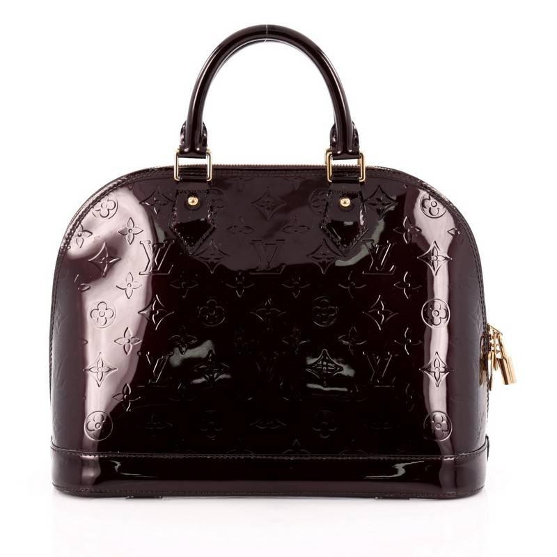 Louis Vuitton Alma Handbag Monogram Vernis PM  In Good Condition In NY, NY