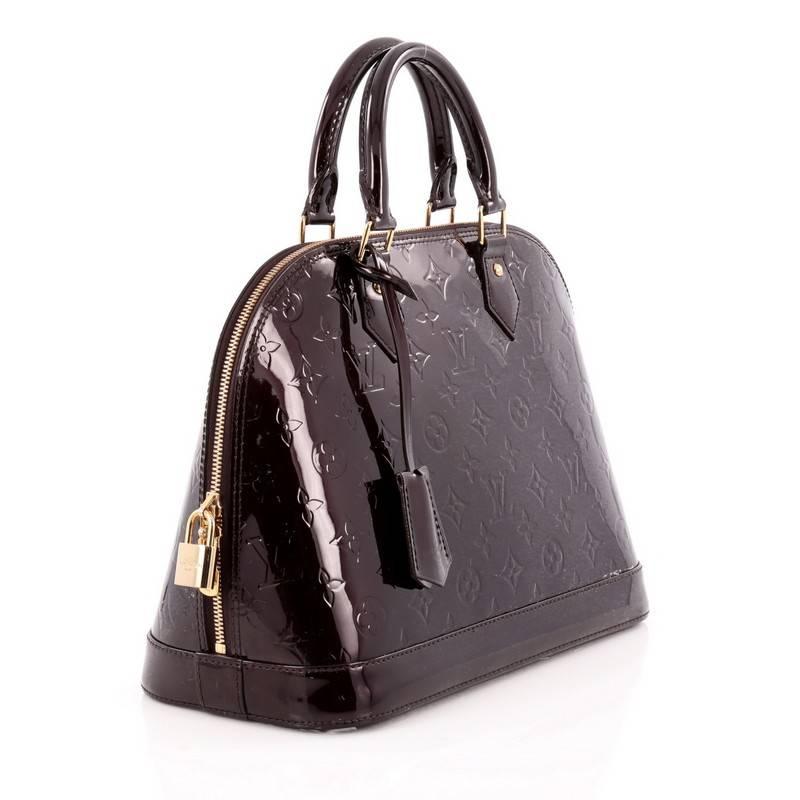 Black Louis Vuitton Alma Handbag Monogram Vernis PM 