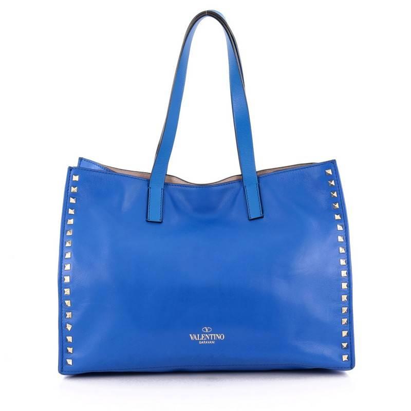 Valentino Rockstud Open Tote Leather Medium In Good Condition In NY, NY