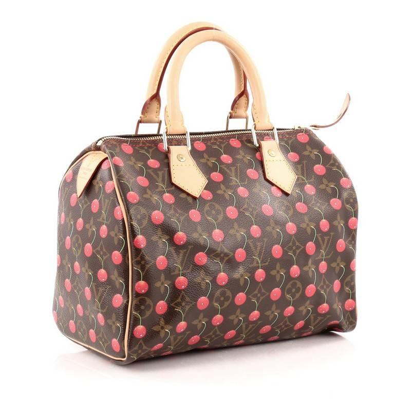 Louis Vuitton Speedy Handbag Limited Edition Cerises 25 In Good Condition In NY, NY