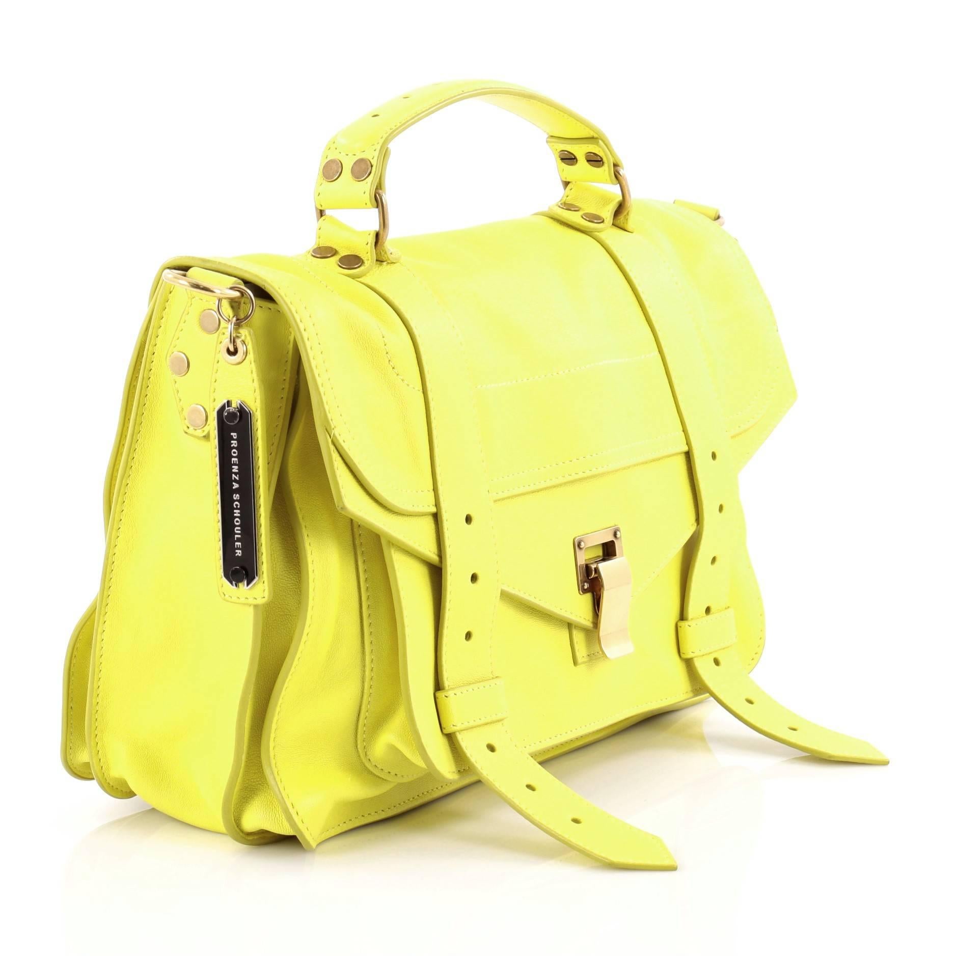 Yellow Proenza Schouler PS1 Satchel Leather Medium
