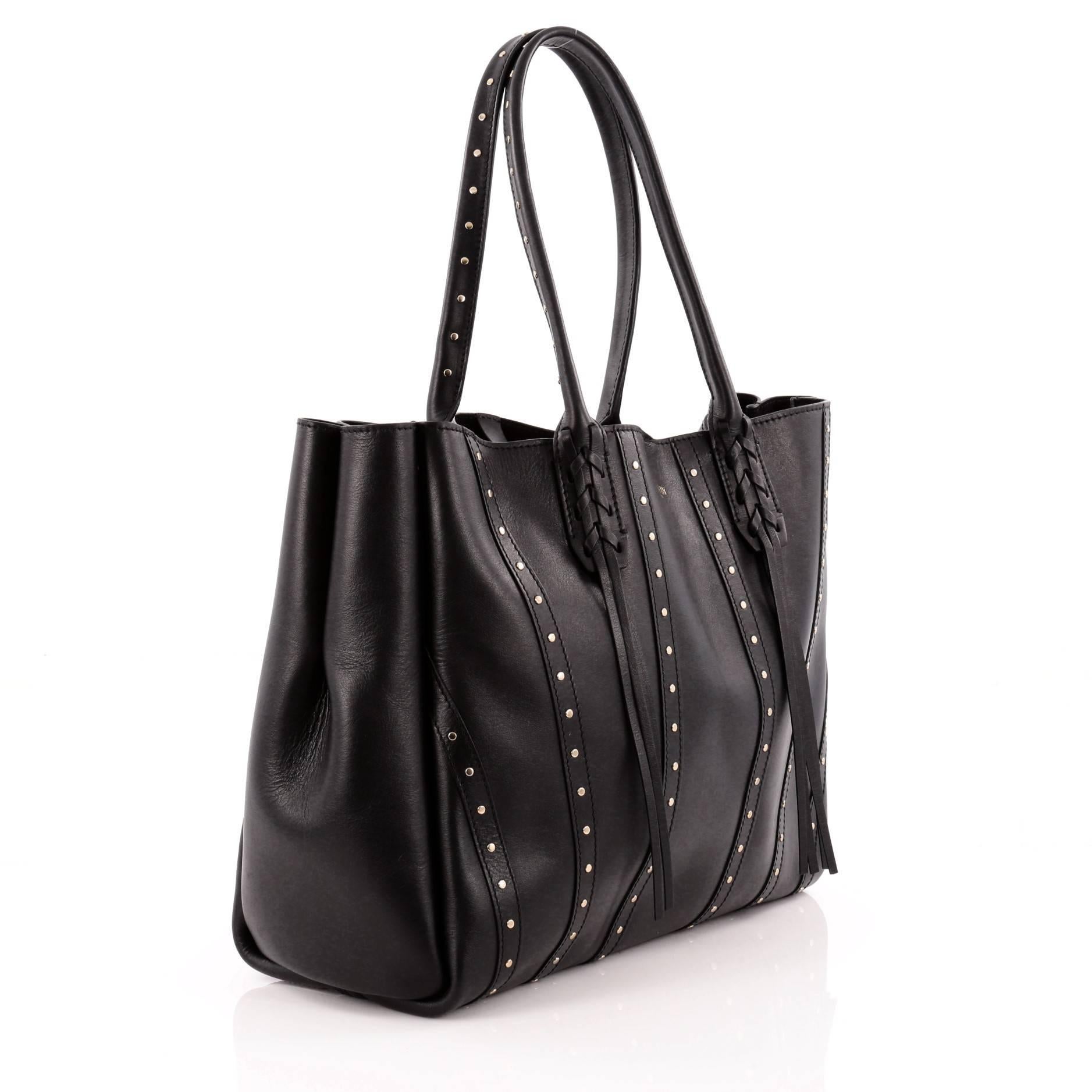Lanvin Nela Shopper Tote Studded Leather Large In Good Condition In NY, NY