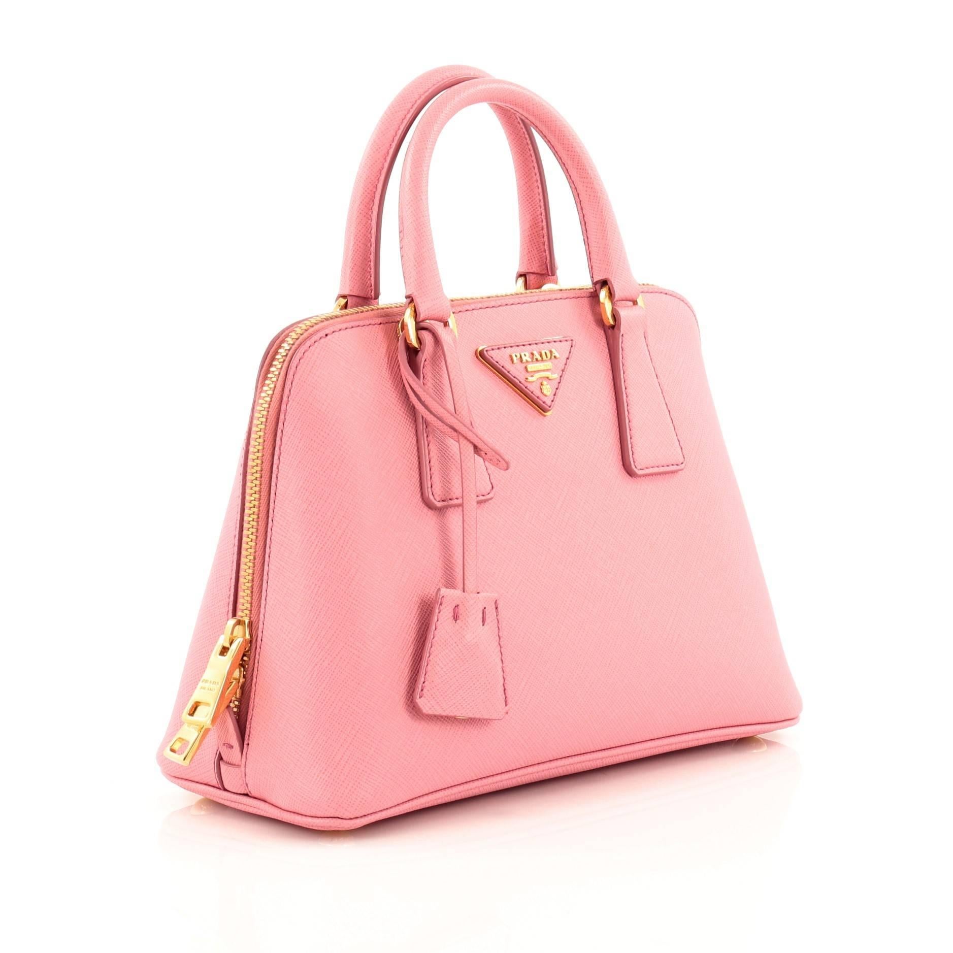 Pink Prada Promenade Handbag Saffiano Leather Small