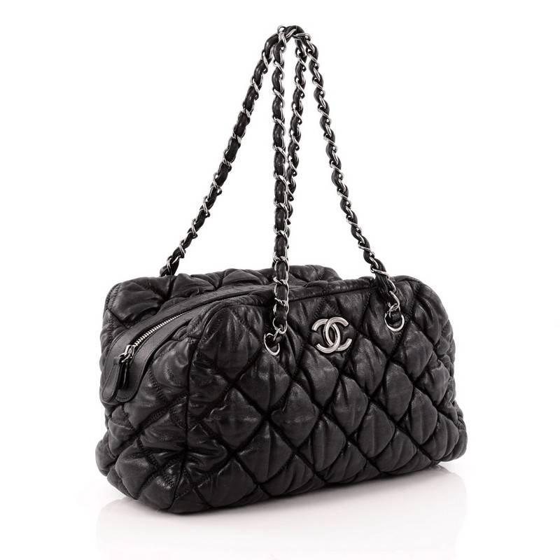 chanel bubble quilted bowler bag