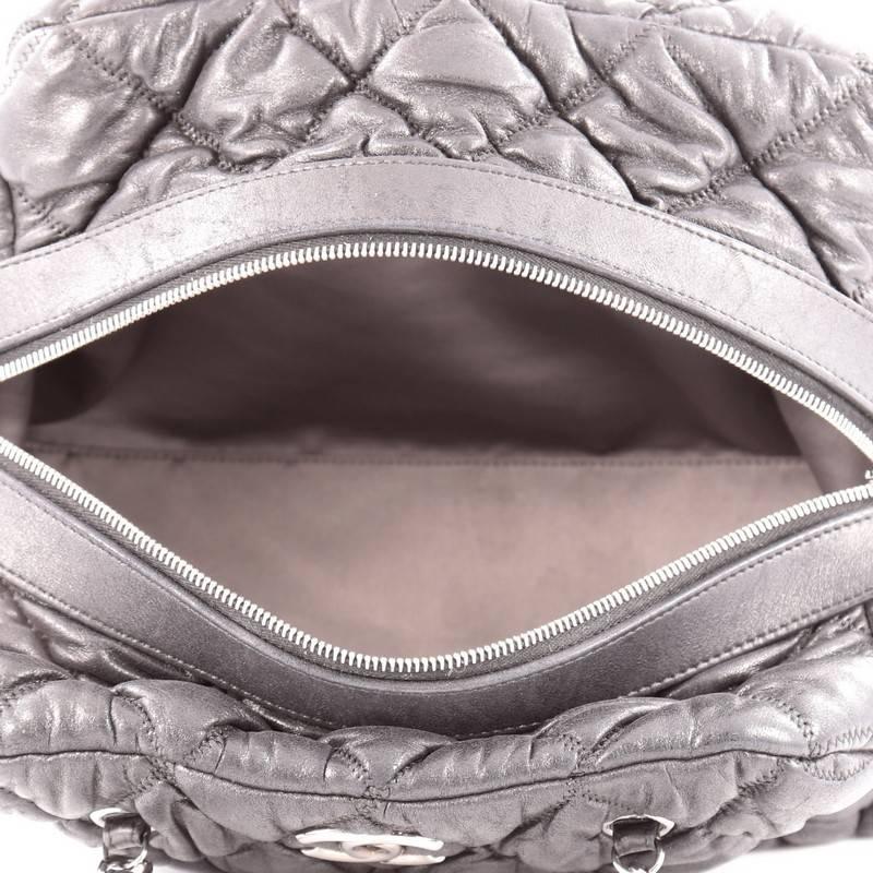 Black Chanel Bubble Bowler Bag Quilted Lambskin Medium