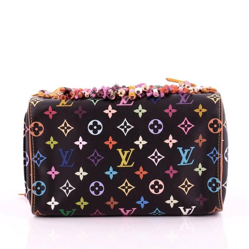 Louis Vuitton Speedy Handbag Limited Edition Multicolor Fringe 25 In Good Condition In NY, NY