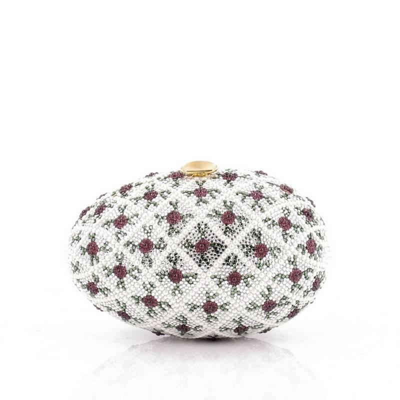 Women's Judith Leiber Egg Minaudiere Crystal and Pearl Small