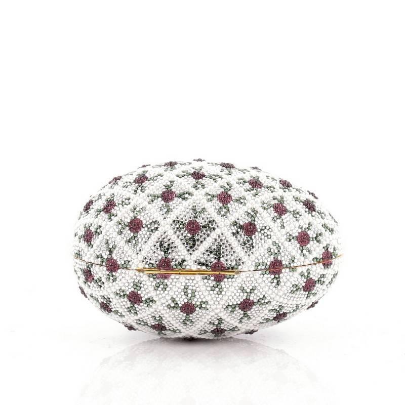Judith Leiber Egg Minaudiere Crystal and Pearl Small 1