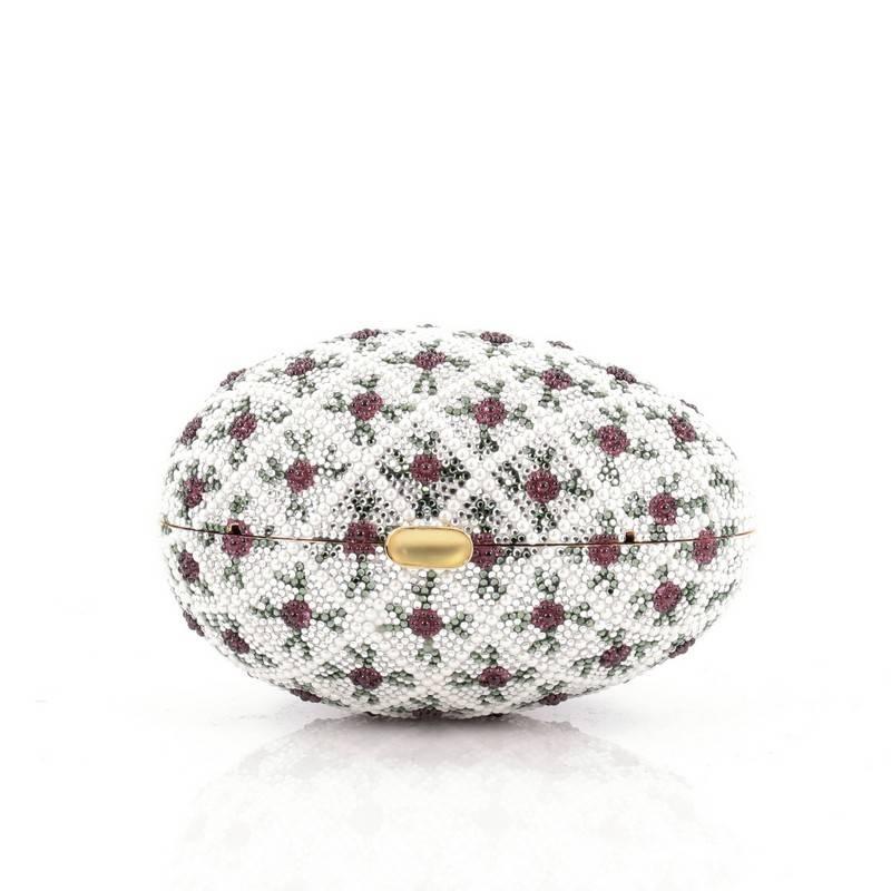 Judith Leiber Egg Minaudiere Crystal and Pearl Small 2