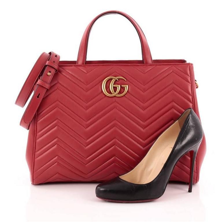 Gucci GG Marmont Tote Matelasse Leather Medium at 1stdibs