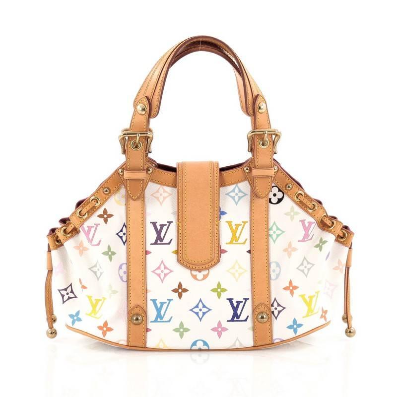 Beige Louis Vuitton Theda Handbag Monogram Multicolor GM