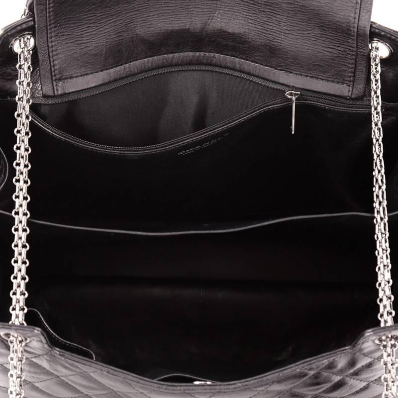 Black Chanel Accordion Reissue Flap Bag Quilted Calfskin XL