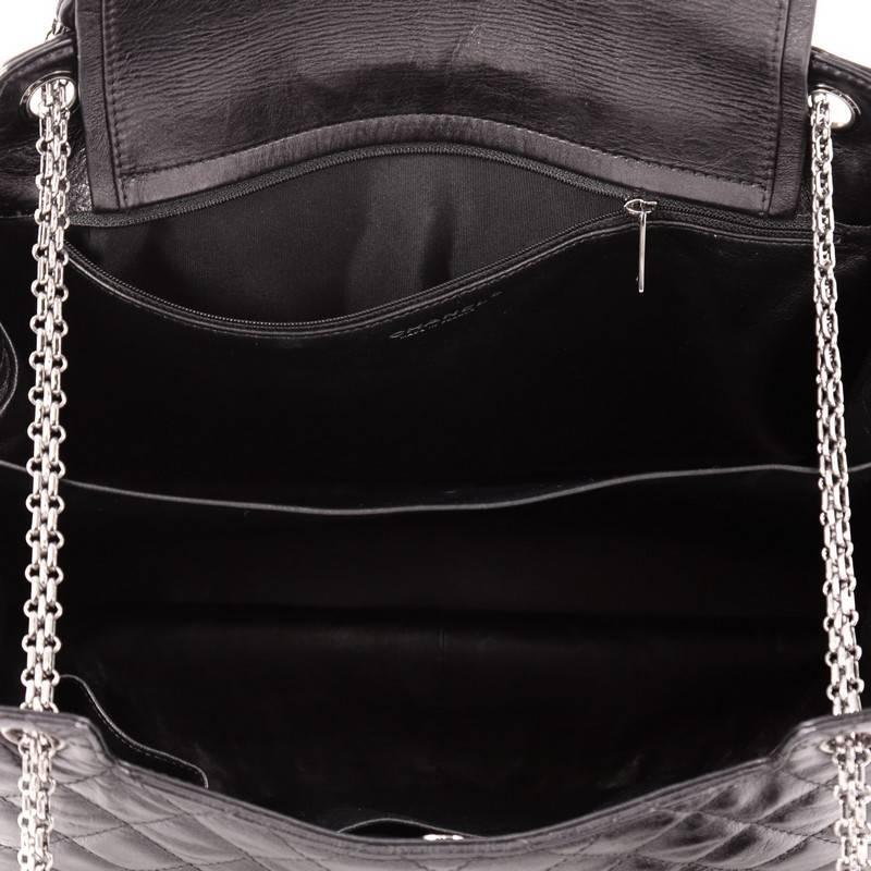 Black Chanel Accordion Reissue Flap Bag Quilted Calfskin XL