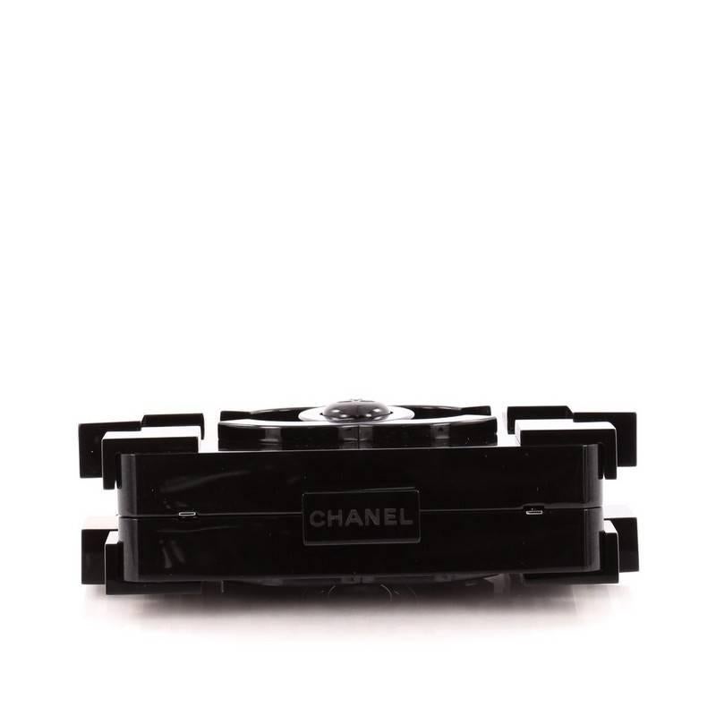 Black Chanel Lego Clutch Plexiglass
