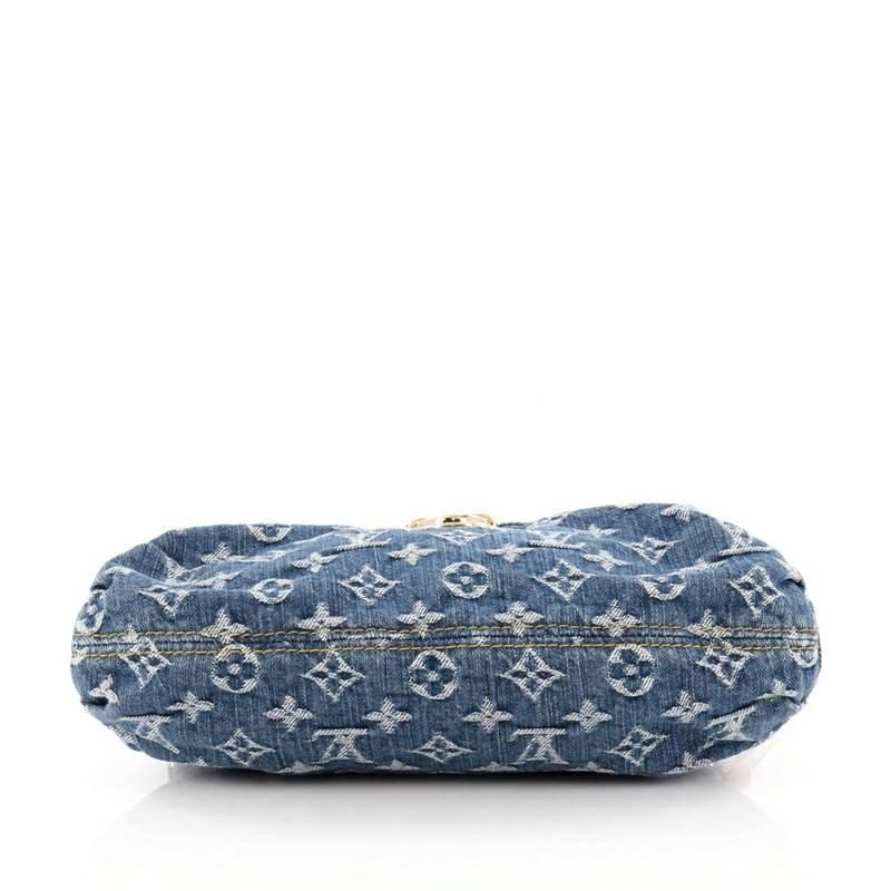 Gray Louis Vuitton Pleaty Handbag Denim Mini