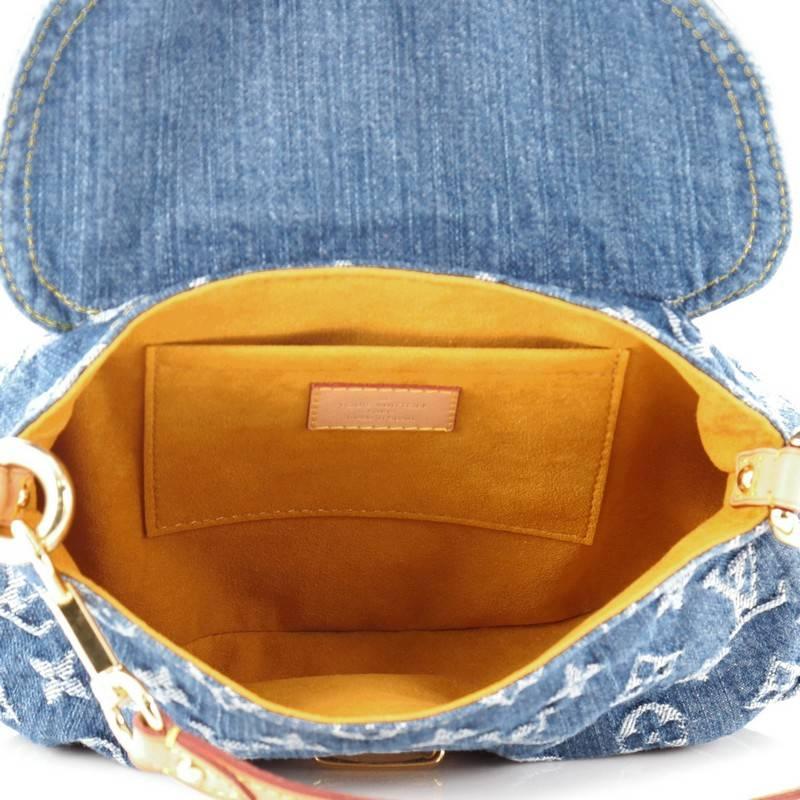 Louis Vuitton Pleaty Handbag Denim Mini In Good Condition In NY, NY