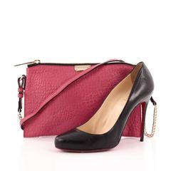 Burberry Peyton Crossbody Bag Embossed Check Leather