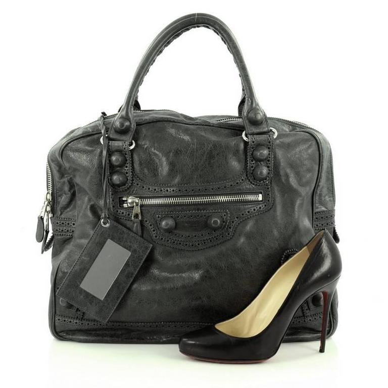 Balenciaga Office Covered Giant Brogues Handbag Leather At 1stdibs This Authentic Balenciaga Office Covered Giant Brogues Handbag Leather Is A Stylish Tote Perfect For Everyday