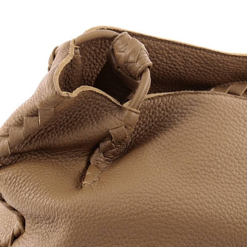 Bottega Veneta Shoulder Bag Cervo Leather with Intrecciato Detail Large 3
