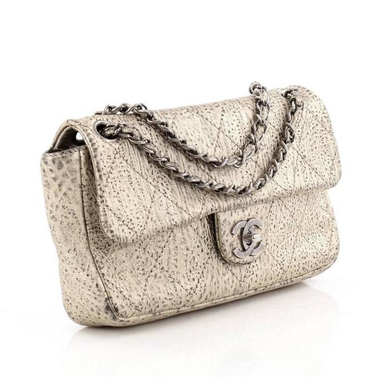 Chanel Le Marais Classic Flap Bag Quilted Distressed Metallic Leather ...