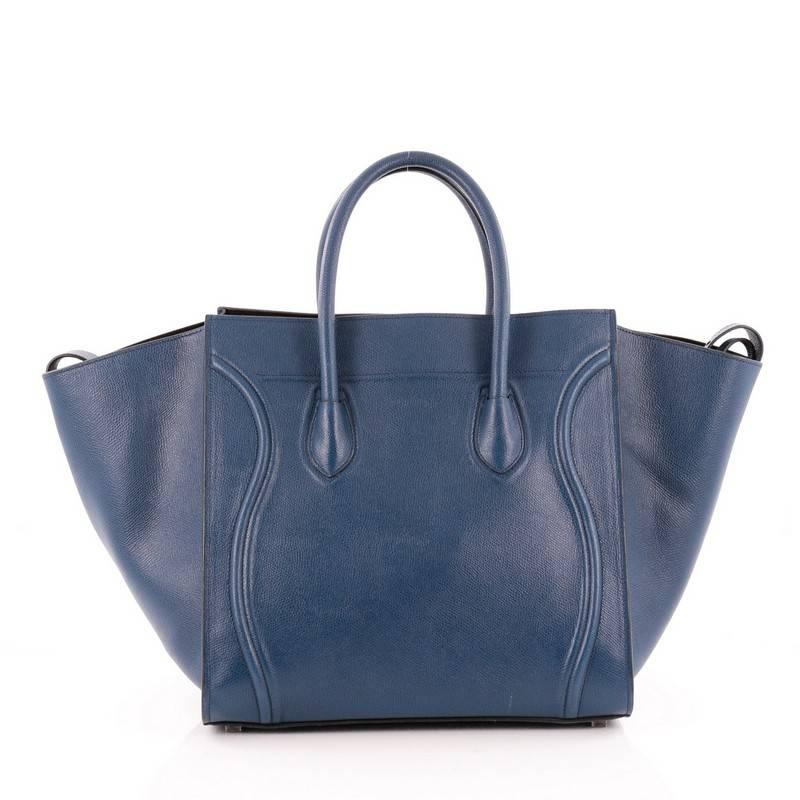 Celine Phantom Handbag Textured Leather Medium In Good Condition In NY, NY