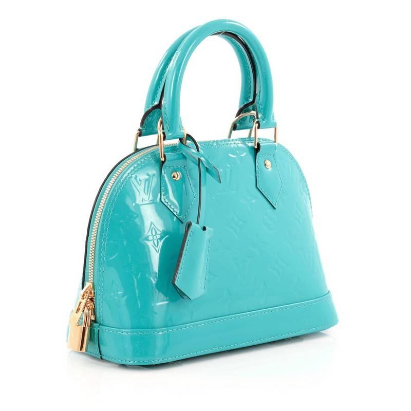 Blue Louis Vuitton Alma Handbag Monogram Vernis BB