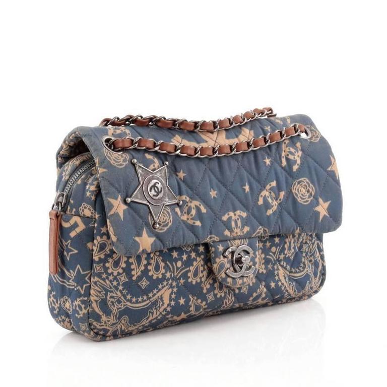 Chanel Paris-Dallas Bandana Flap Bag Quilted Canvas Medium at 1stdibs