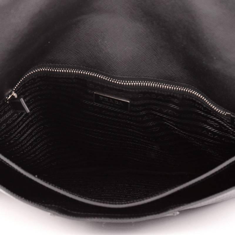 Prada Push Lock Portfolio Handbag Perforated Saffiano Leather Large 1