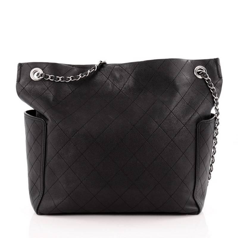 Women's or Men's Chanel CC Pocket Tote Quilted Caviar Medium