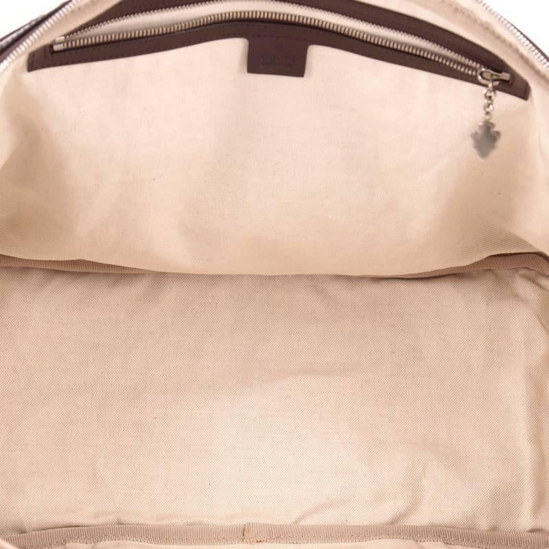 Gucci Helmut Carry On Duffle Bag Velvet Jacquard with Crocodile Medium In Good Condition In NY, NY