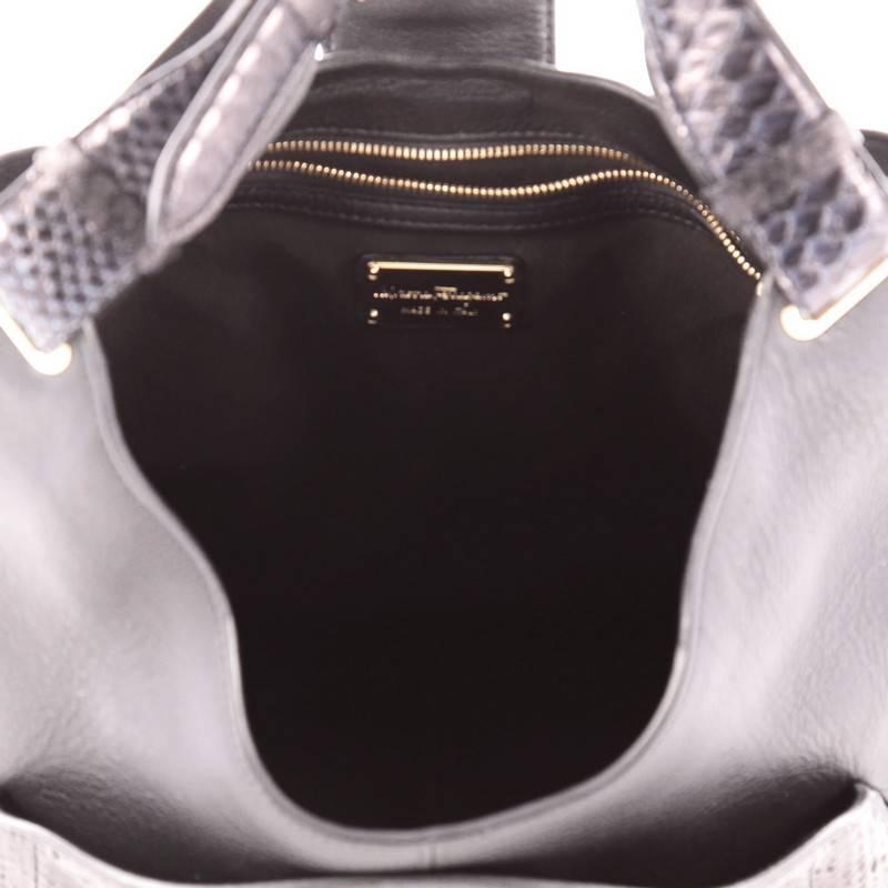 Salvatore Ferragamo Buckle Hobo Leather and Python Large 1