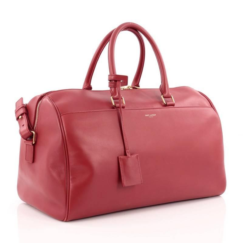 Pink Saint Laurent Classic Duffle Bag Leather 12