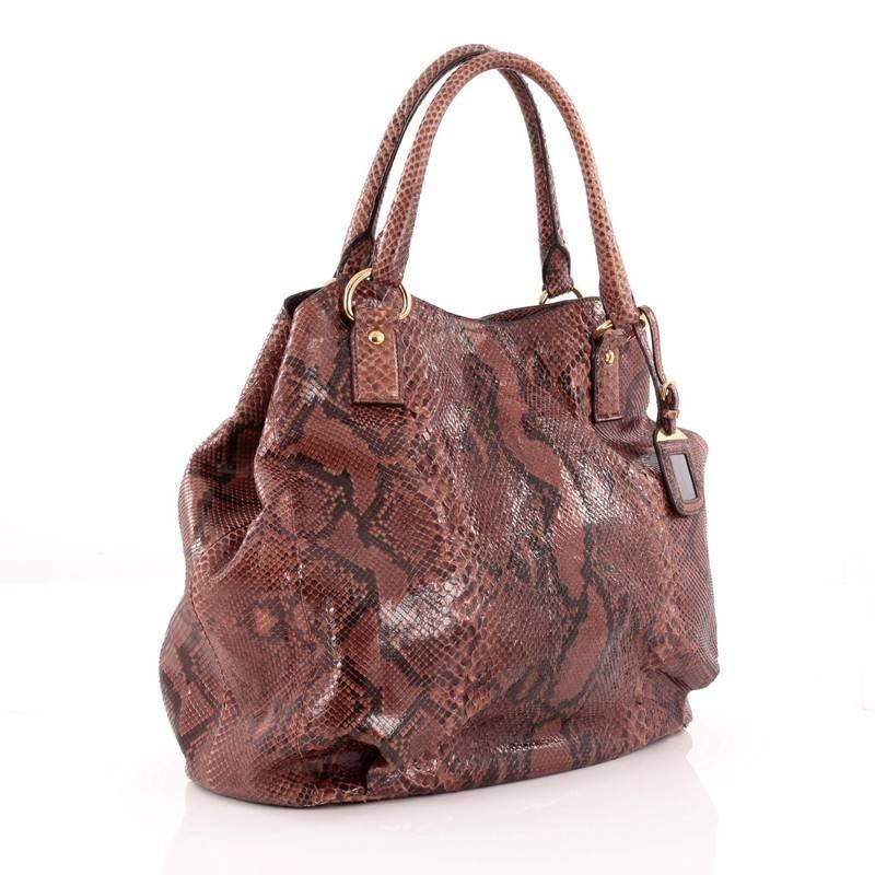 Brown Prada Shoulder Bag Python XL