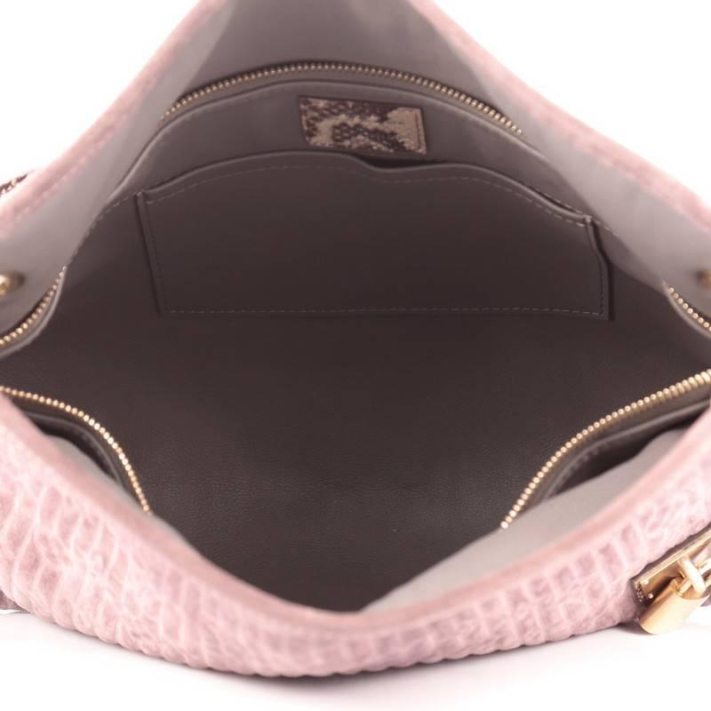 Gray Louis Vuitton Limited Edition Whisper Bag Monogram Suede and Python PM