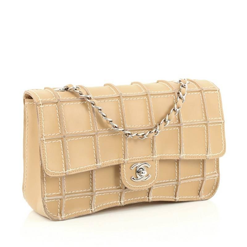 Chanel Reverse Stitch Flap Bag Quilted Leather Medium In Good Condition In NY, NY