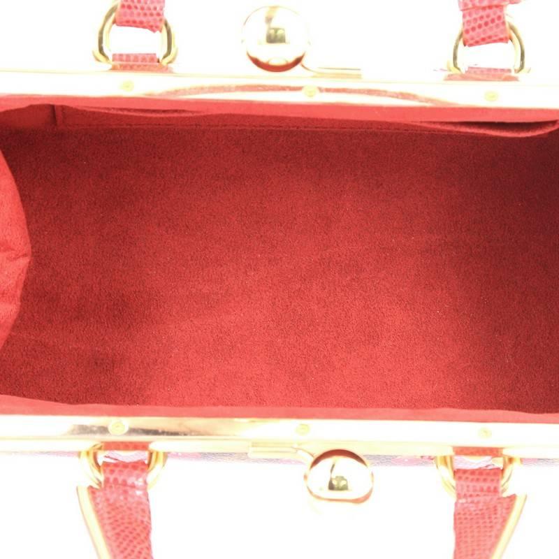 Brown Louis Vuitton Sac Fermoir Handbag Limited Edition Cerises with Lizard GM