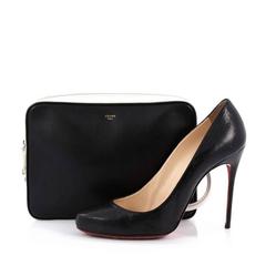 Celine Side Lock Dragonne Pouch Leather