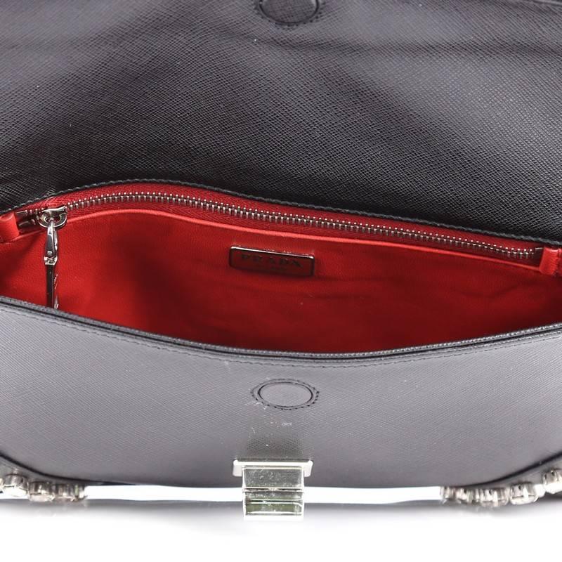 Prada Turnlock Flap Shoulder Bag Studded Saffiano Leather Medium 1