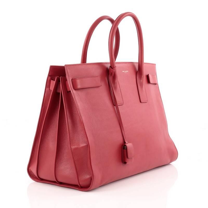 Pink Saint Laurent Sac De Jour Handbag Leather Large 