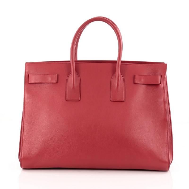 Saint Laurent Sac De Jour Handbag Leather Large  In Good Condition In NY, NY