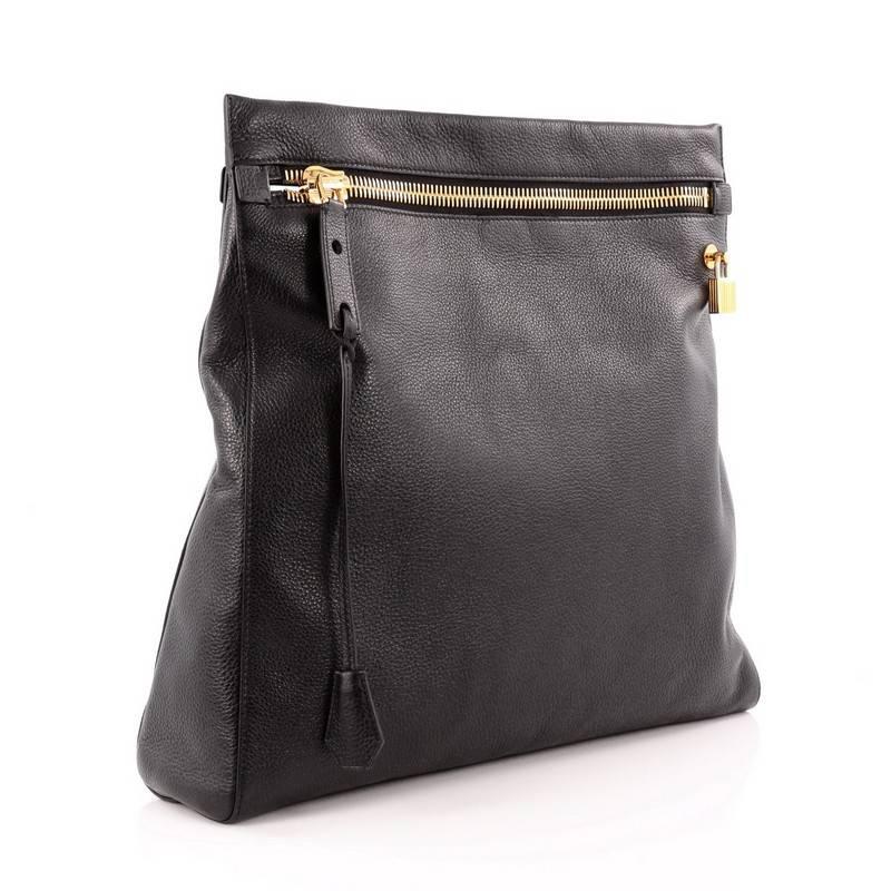 Black Tom Ford Alix Clutch Leather Large